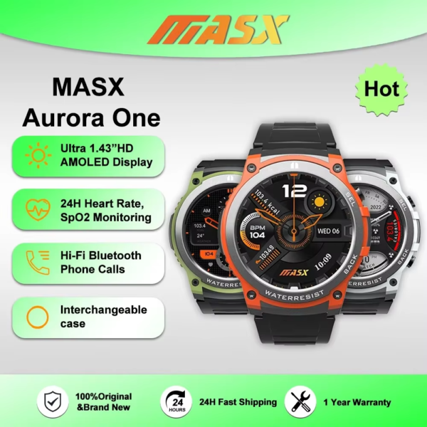 ⁦ساعة MASX Aurora One الذكية بشاشة AMOLED⁩ - الصورة ⁦3⁩