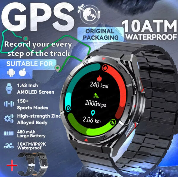 ⁦ساعة هواوي 2025 ثنائية النطاق GPS | شاشة AMOLED 1.43" | مقاومة للماء 10ATM⁩ - الصورة ⁦2⁩